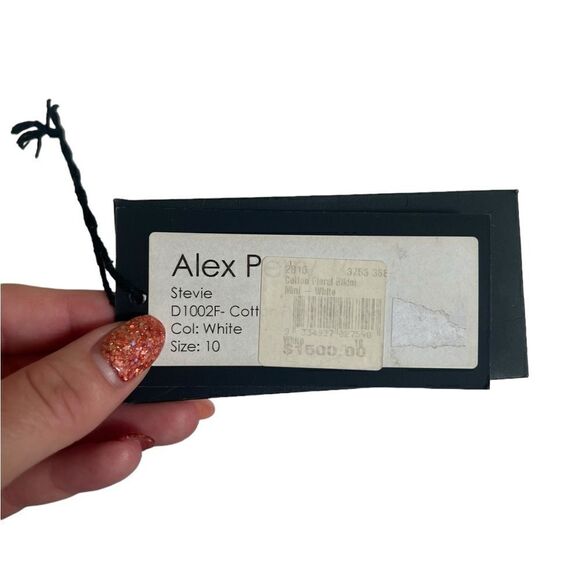 NWT Alex Perry “Stevie” White Textured Jacquard Fit & Flare Mini Dress Size 10 - Picture 5 of 6